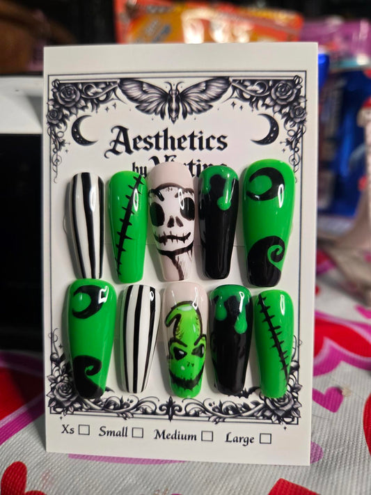 Nightmare before christmas nails custom made