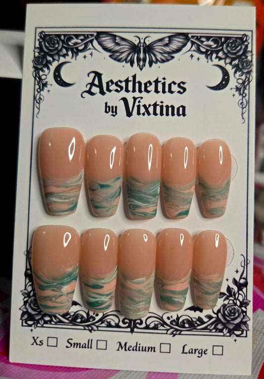 Camo coffin nails custom made