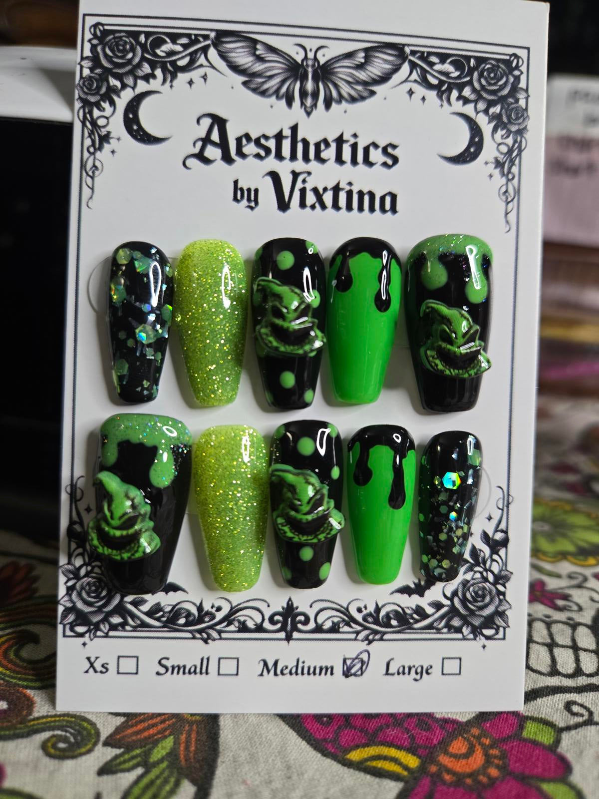oogie boogie nails custom made