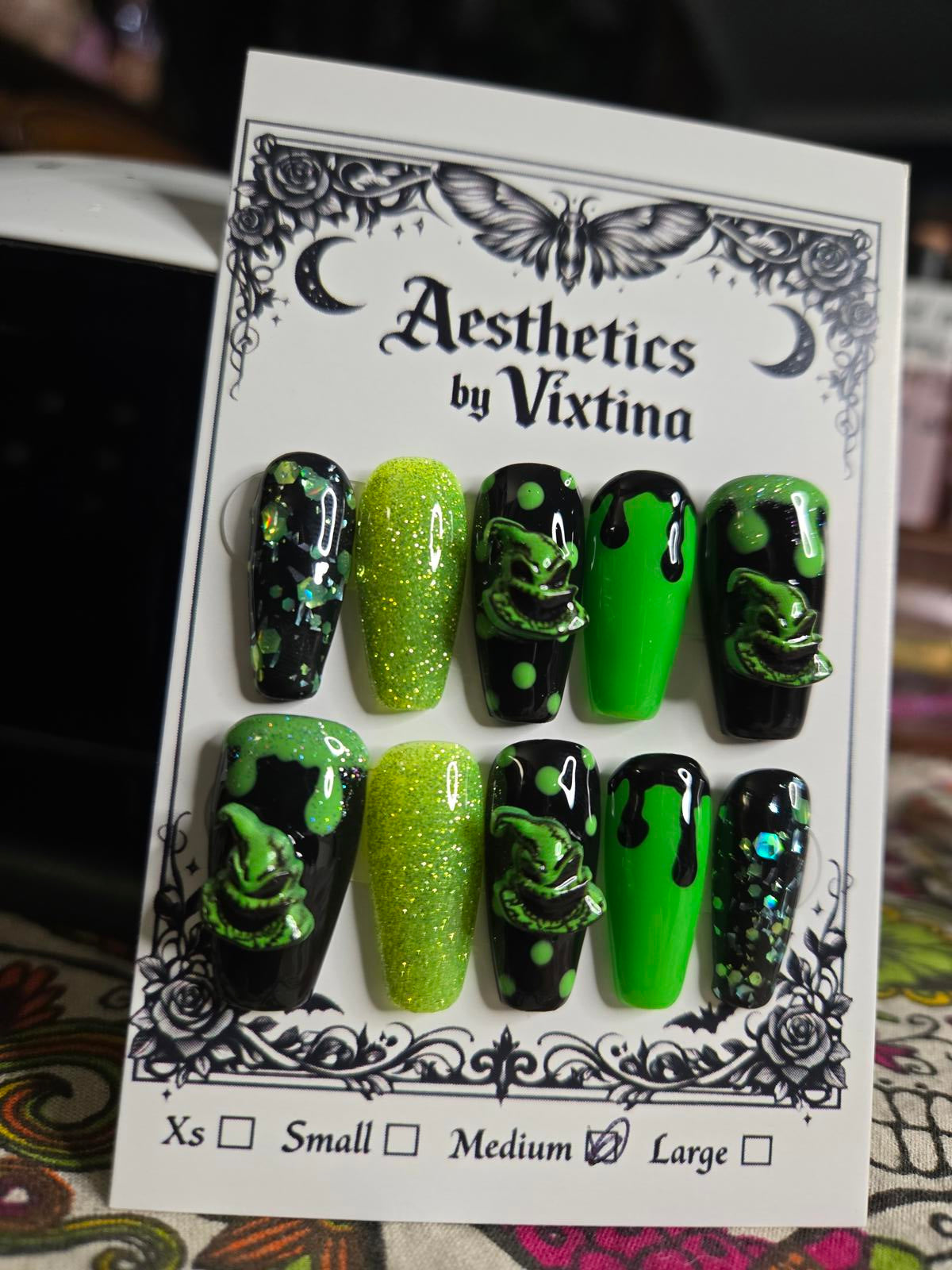 oogie boogie nails custom made