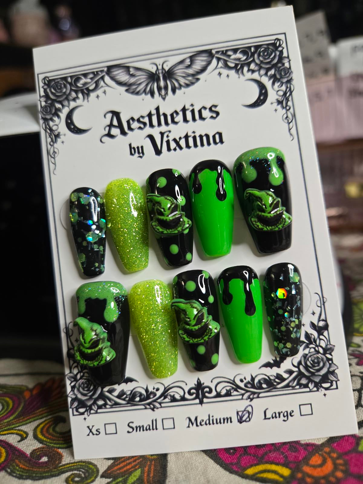 oogie boogie nails custom made