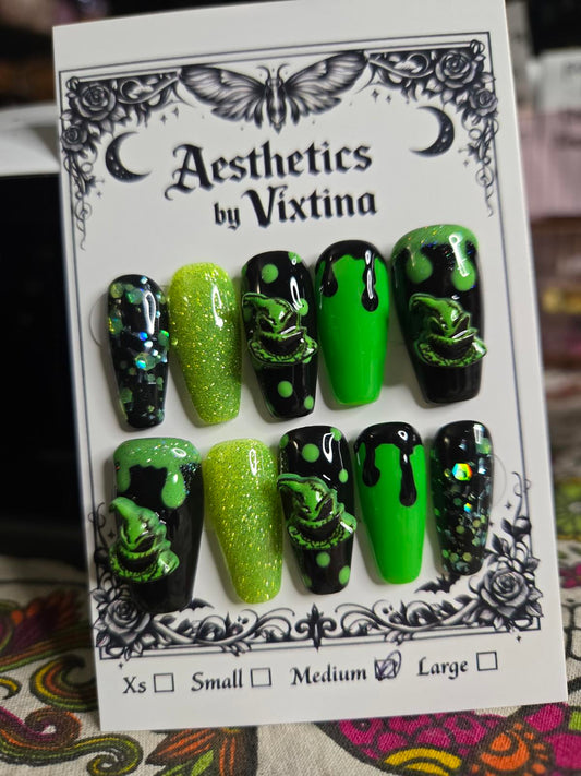 oogie boogie nails custom made