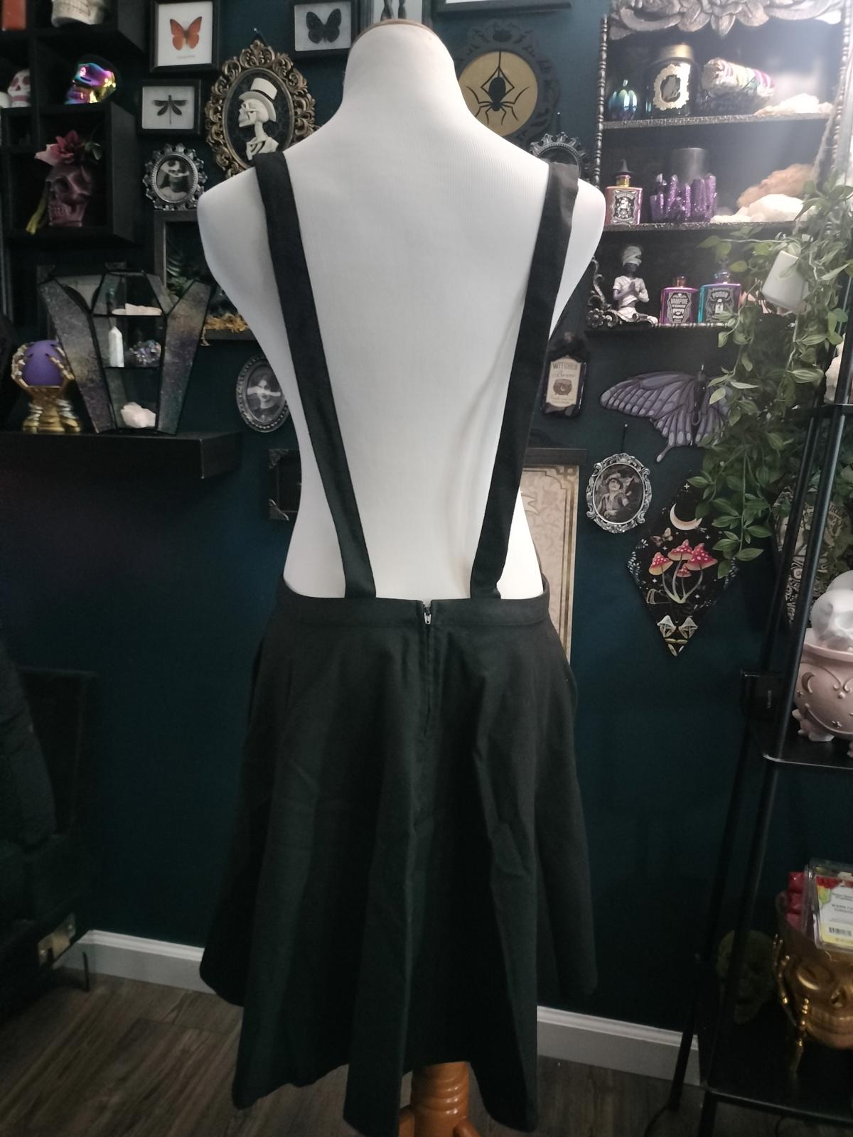 Hot topic black crystals pinafore overall skirtall