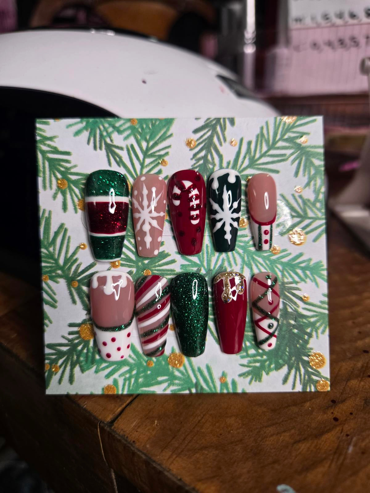 Coffin Christmas press on nails custom made