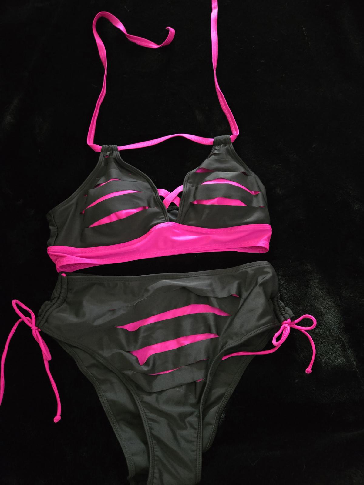 Black and pink bikini swimsuit