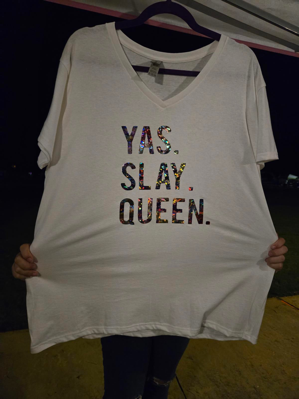 Yas slay queen v-neck t shirt
