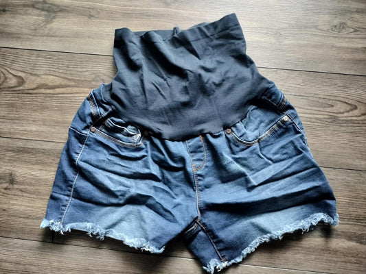 Maternity denim jean shorts