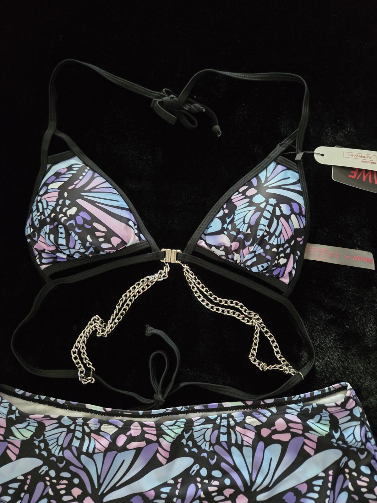 NWT butterfly chained bikini swimsuit