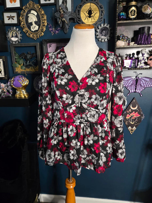 Fancy floral peplum blouse torrid 00