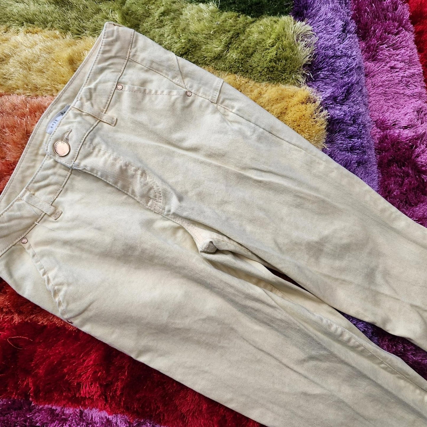 Copper key light yellow skinny jeans