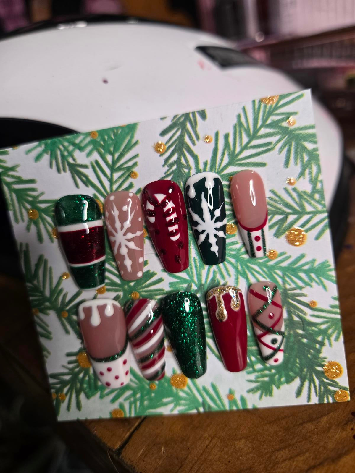 Coffin Christmas press on nails custom made