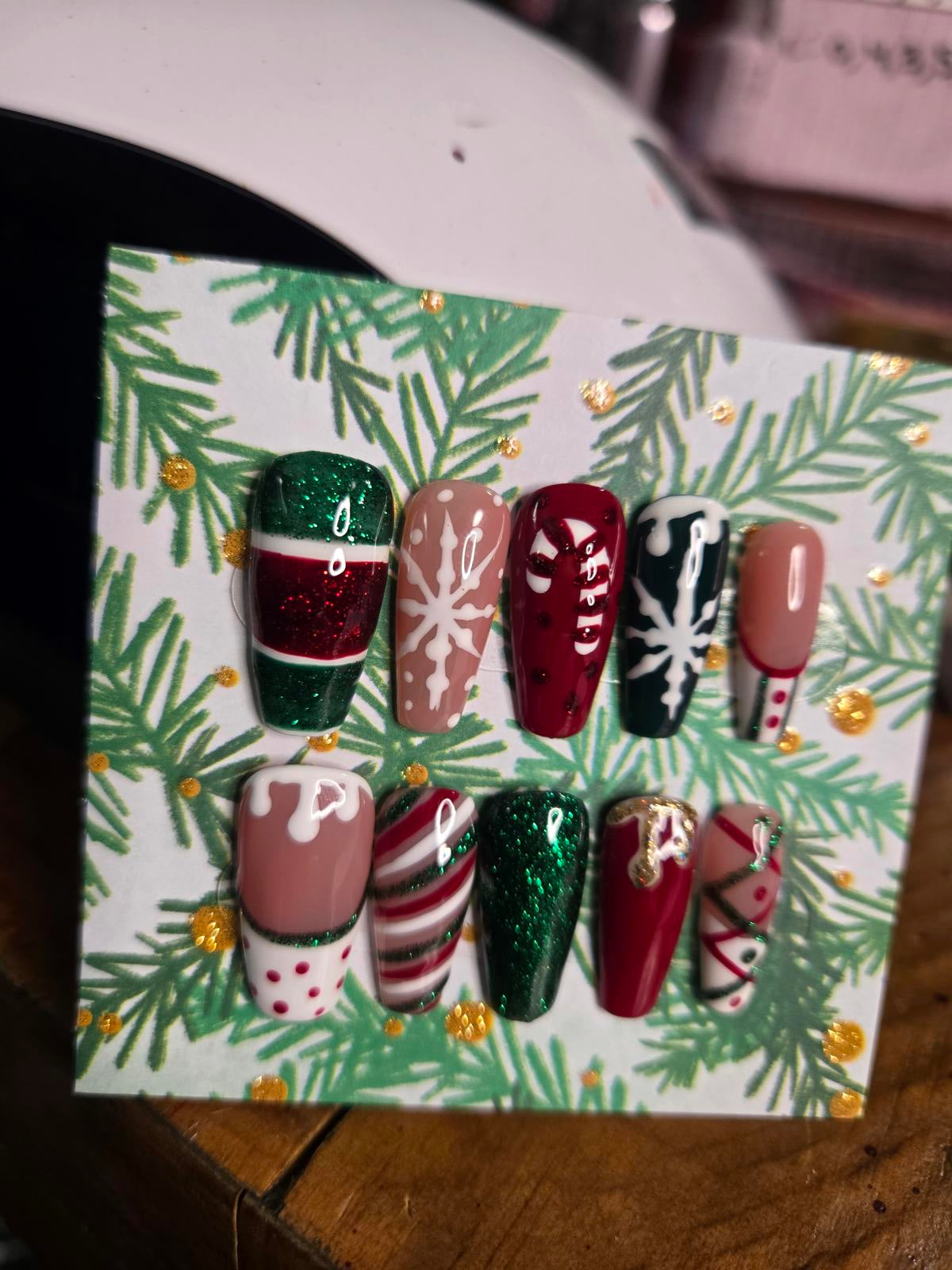 Coffin Christmas press on nails custom made
