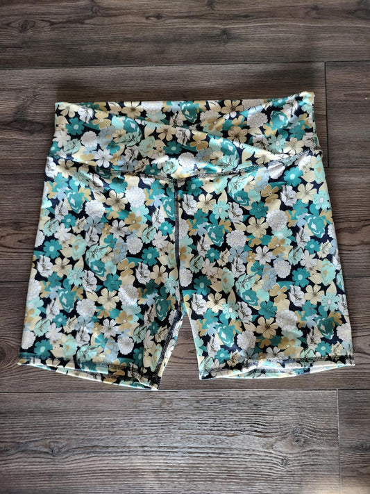Floral print activewear biker shorts