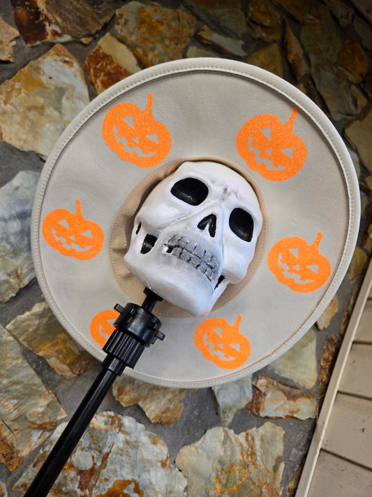 Halloween Pumpkin wide brim Hat - made to order