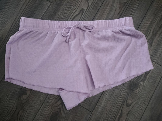 Lilac sheer shorts swim cover up