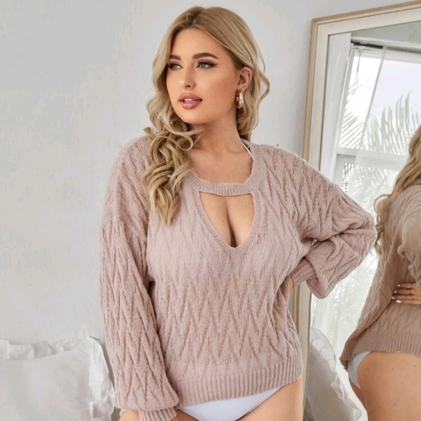 Super cozy blush pink sweater 💖 plus size