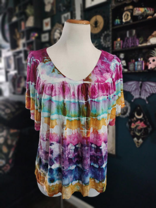Hand tie dyed blouse