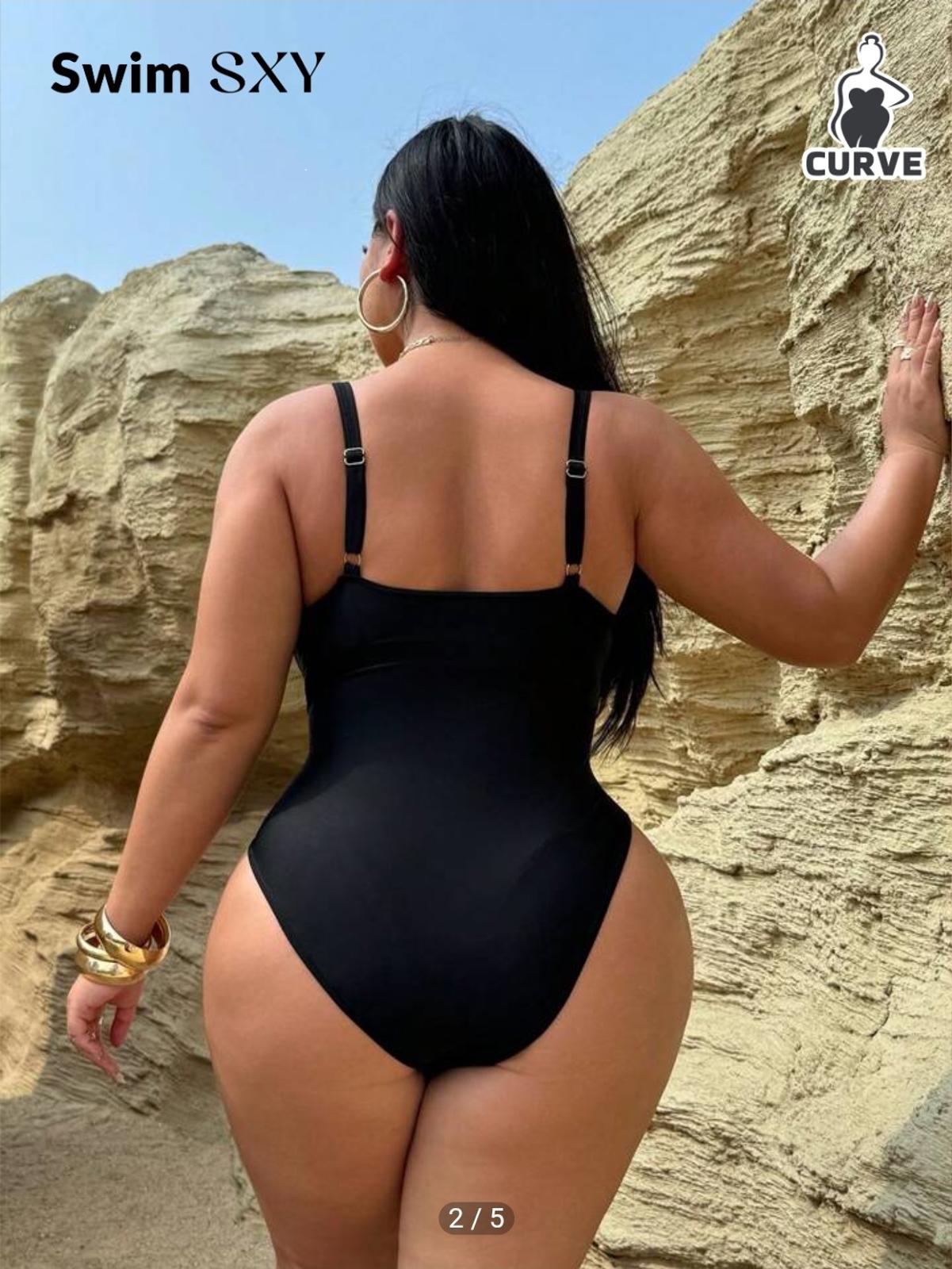NWOT Sexy black mesh swimsuit