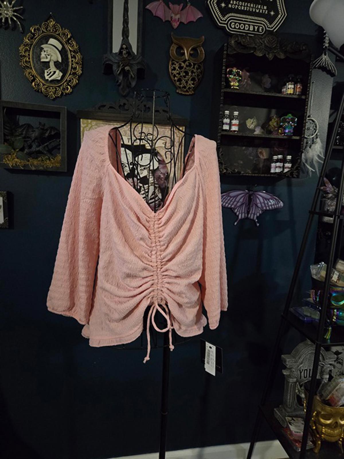 Pink drawstring top adjustable XL