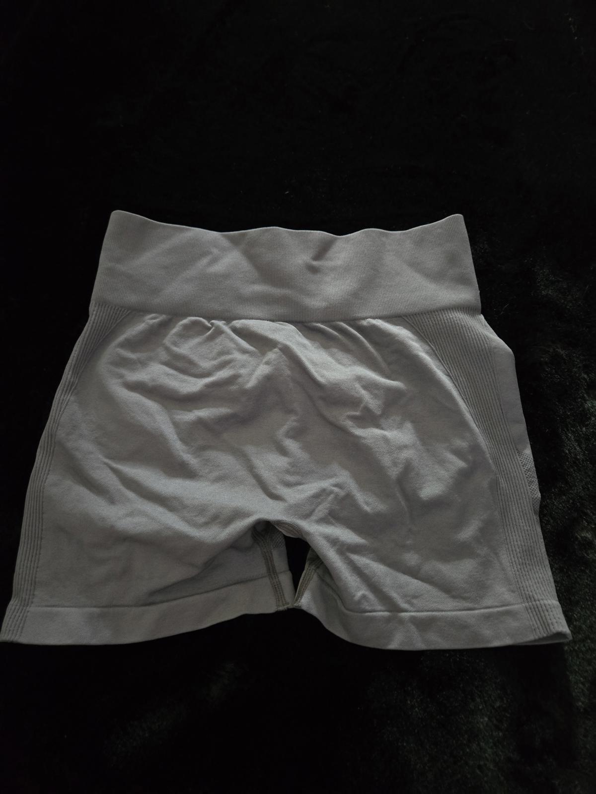 Grey scrunch butt activewear shorts