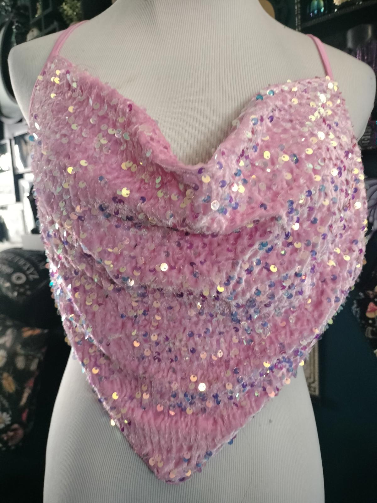 Sparkly pink sequin clubwear top
