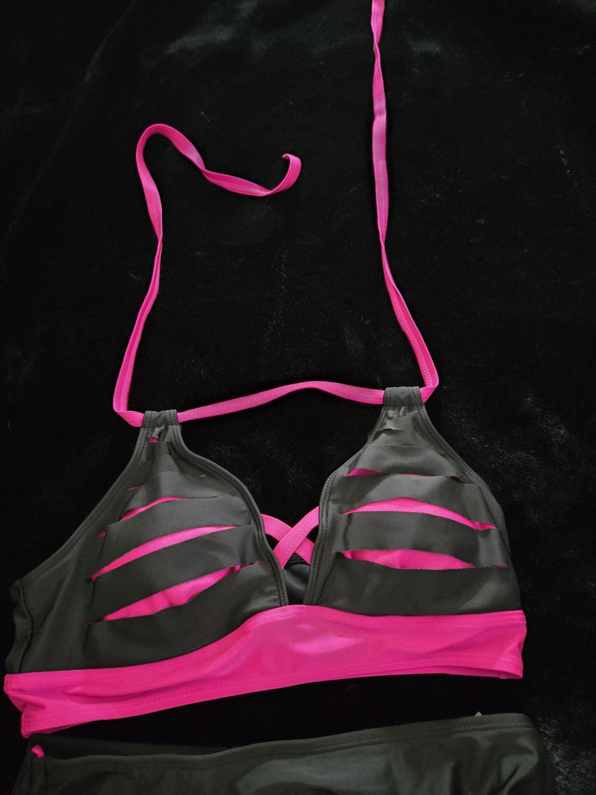 Black and pink bikini swimsuit