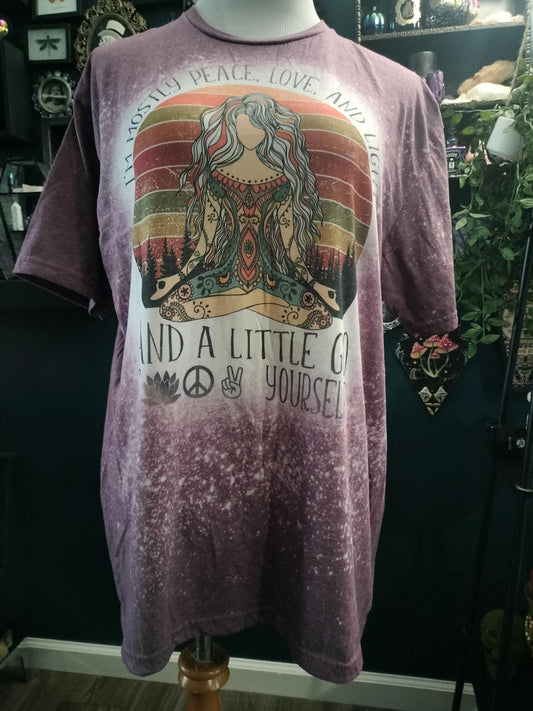 Meditation funny bleached t shirt