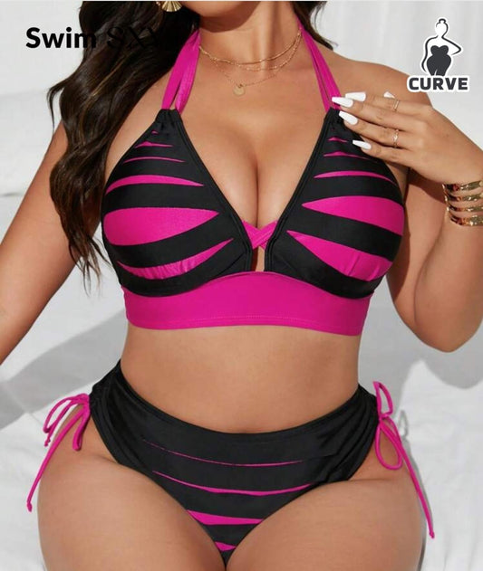 Black and pink bikini swimsuit