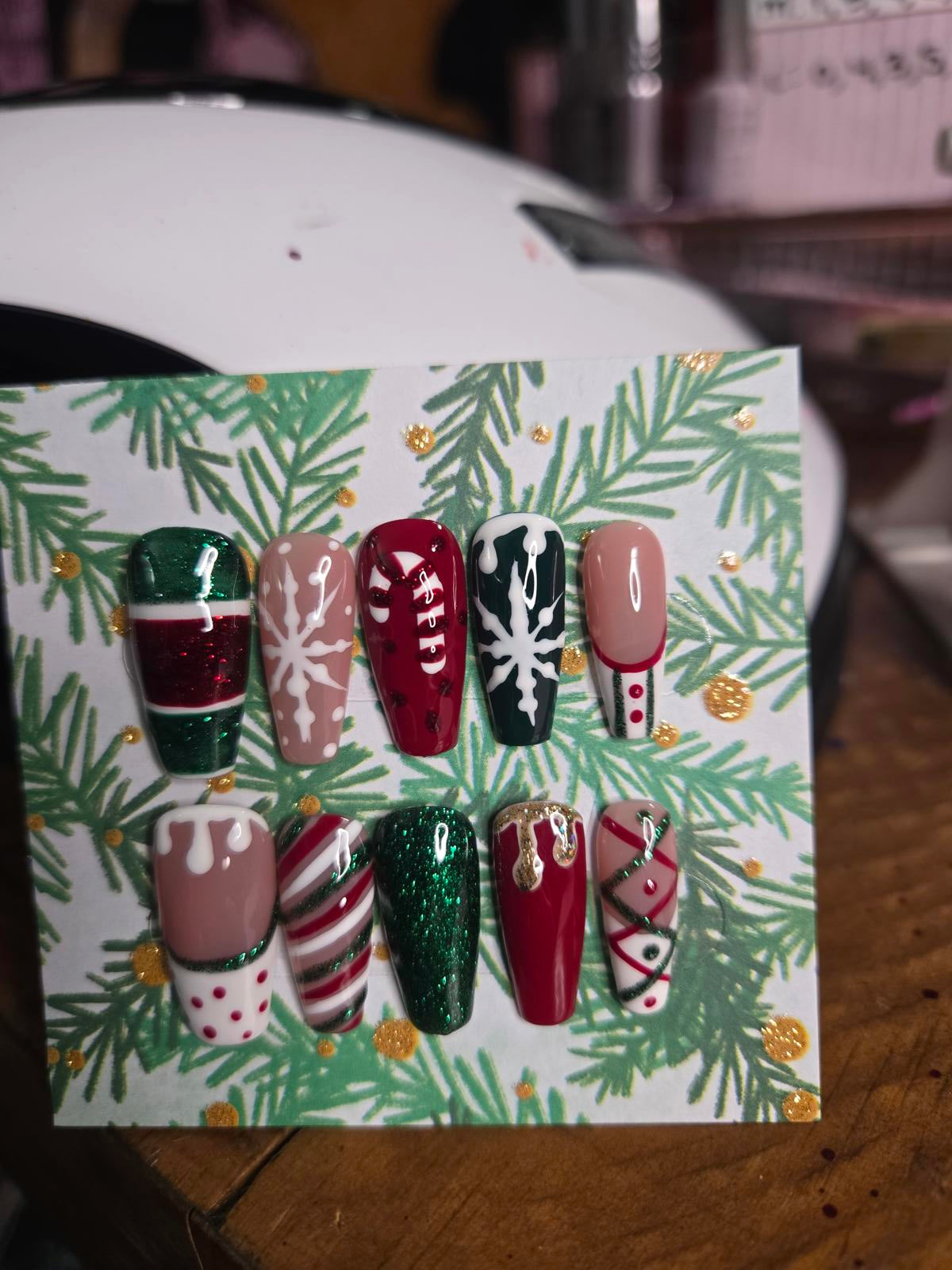 Coffin Christmas press on nails custom made