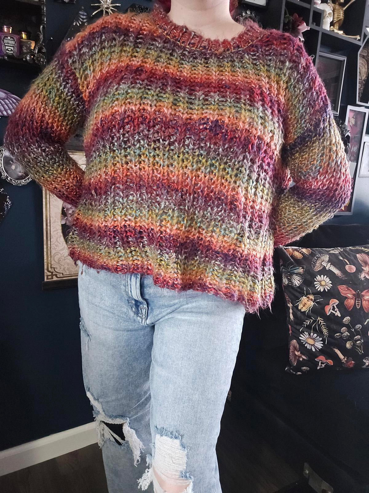 Altar'd state chunky knitted rainbow sweater