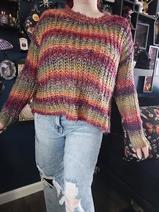 Altar'd state chunky knitted rainbow sweater