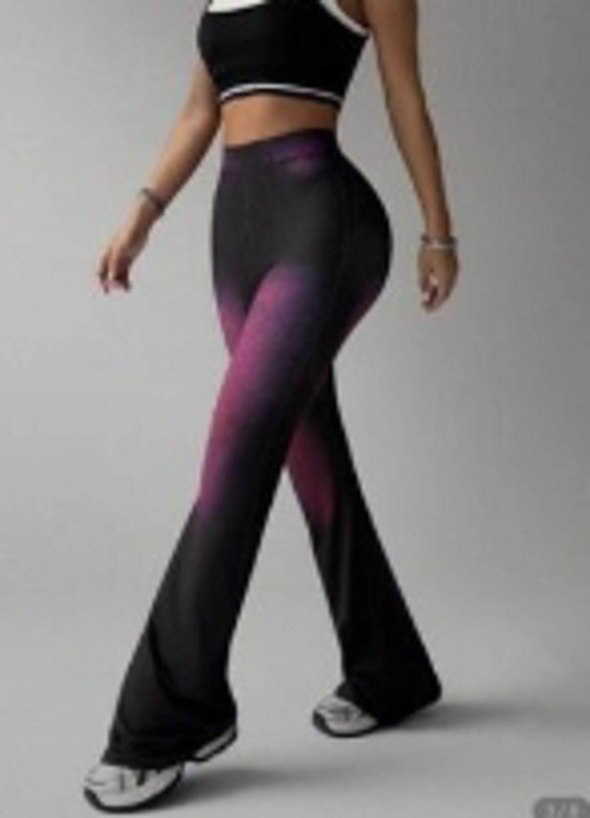 Denim look leggings with pink