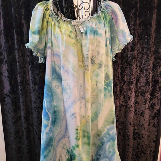Ice tie-dyed casual oversized dress