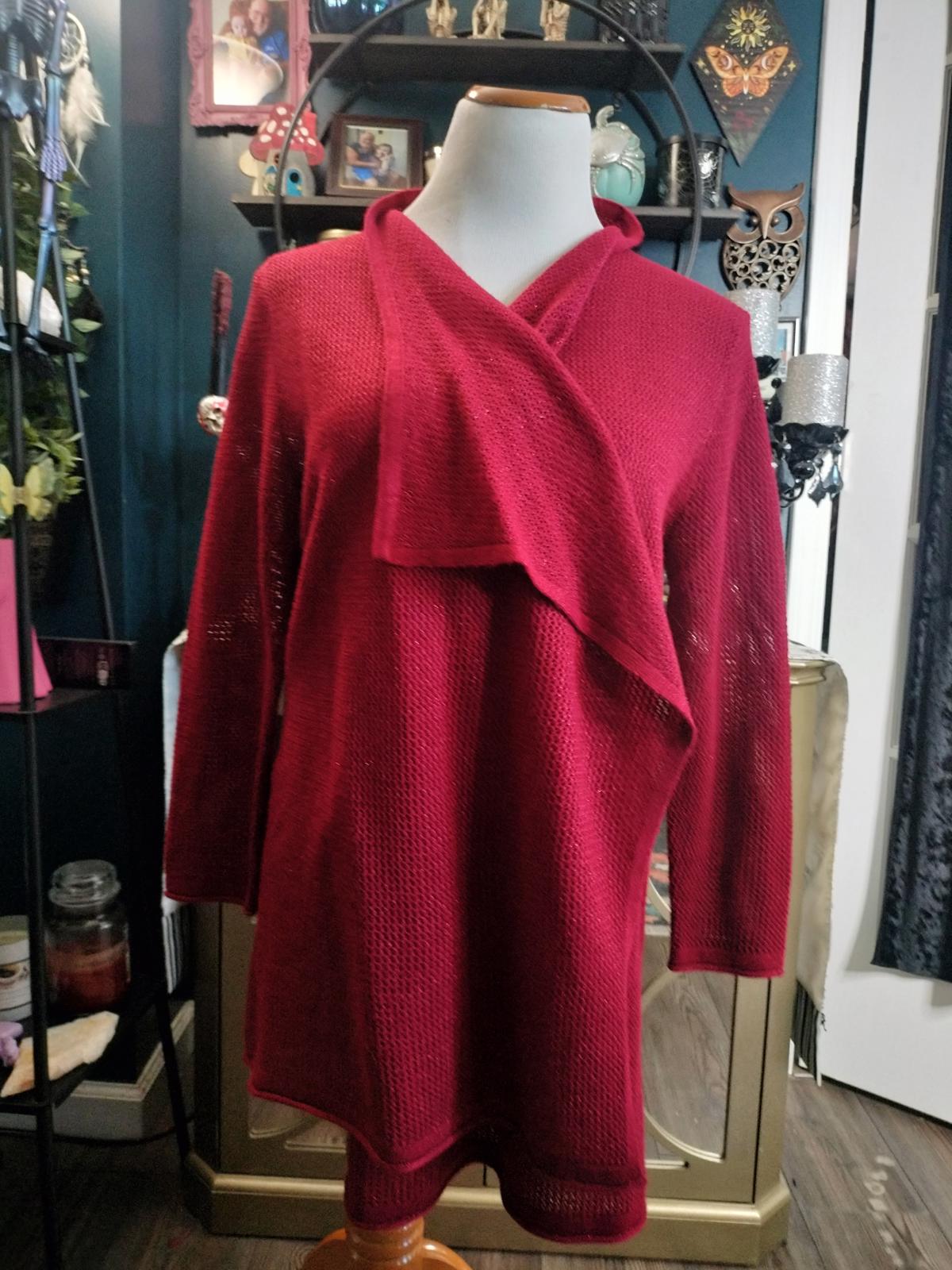 Sag Harbor red open front cardigan