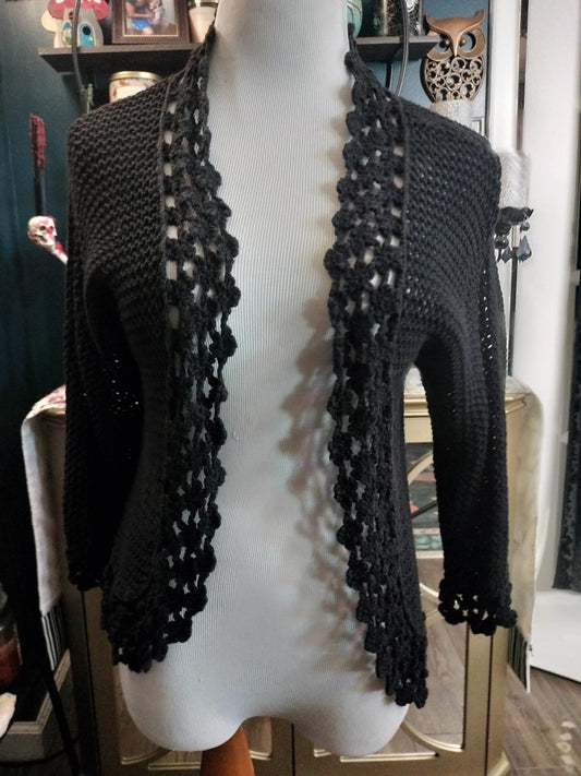 Black knitted cardigan