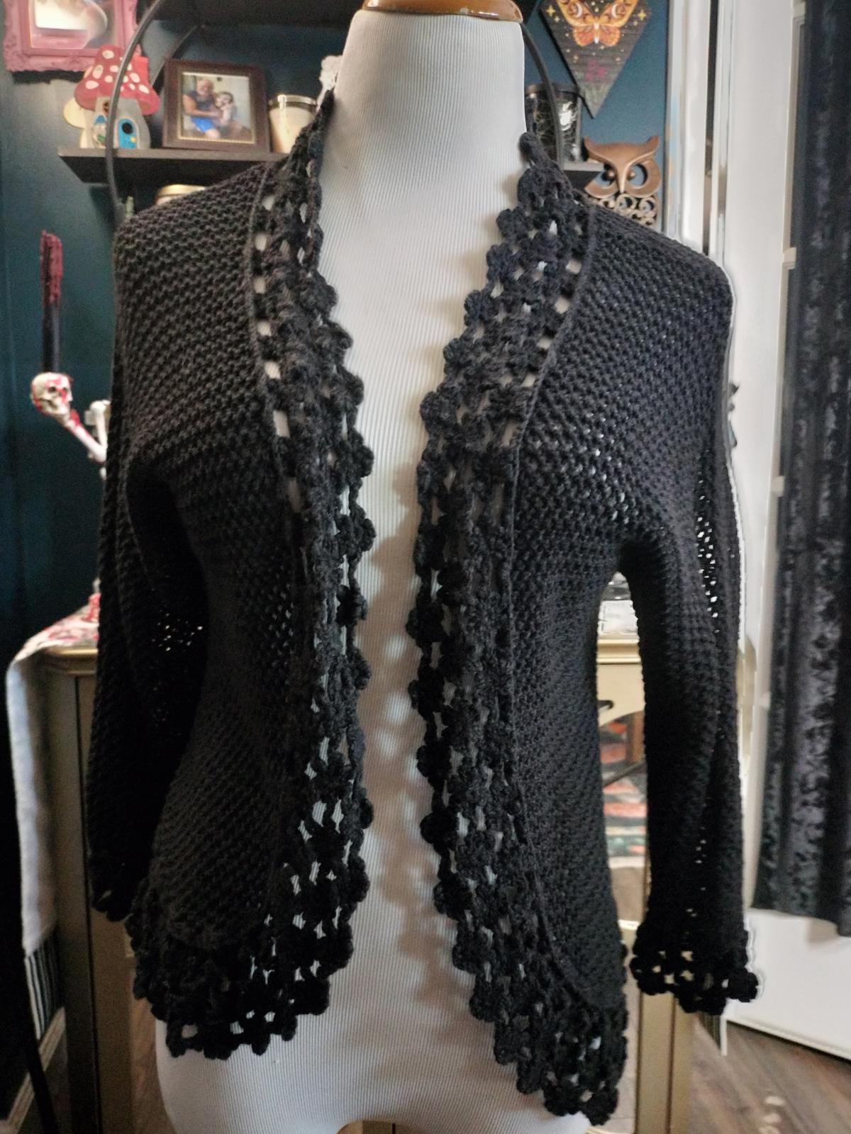 Black knitted cardigan