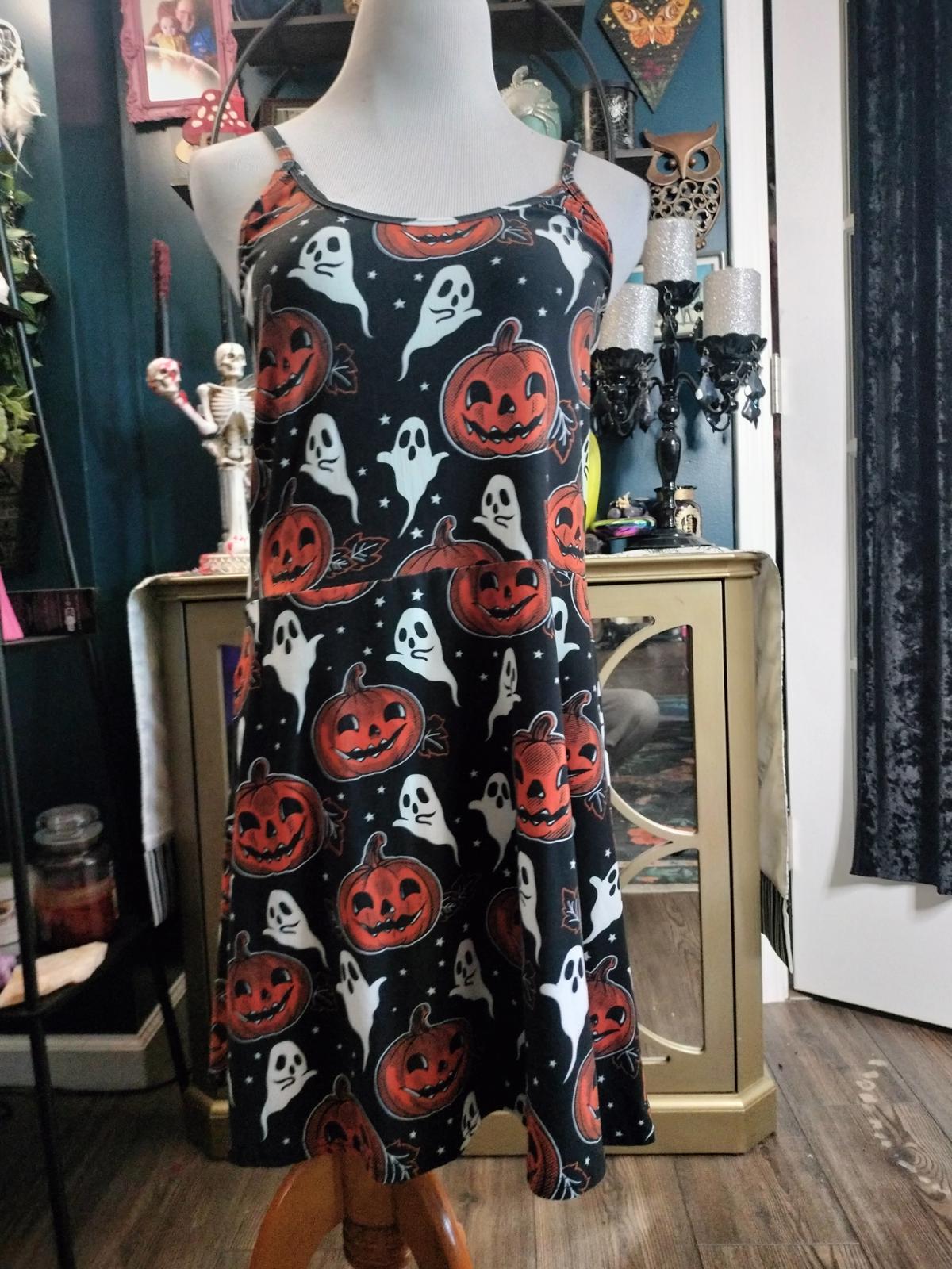 Too Fast Halloween print pumpkin dress