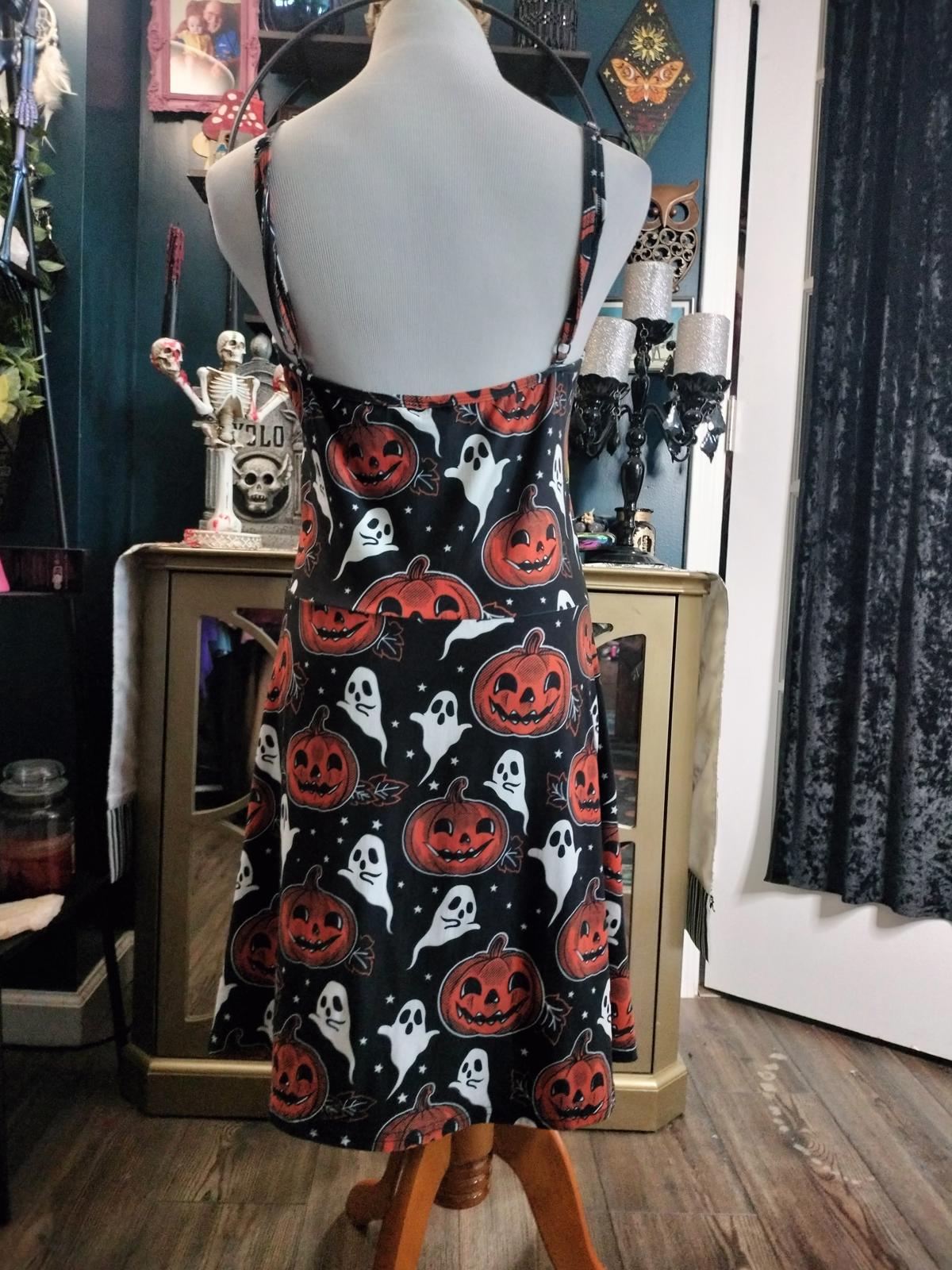 Too Fast Halloween print pumpkin dress