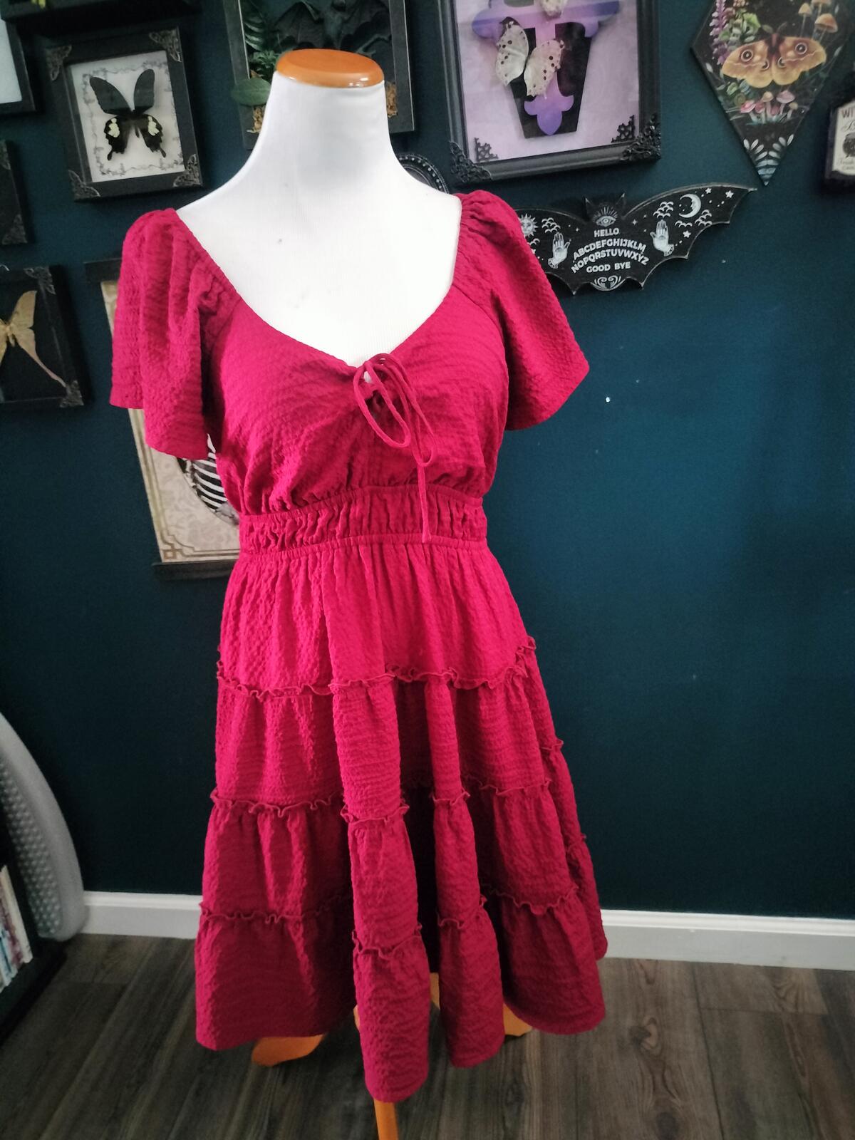 Arula red milkmaid dress