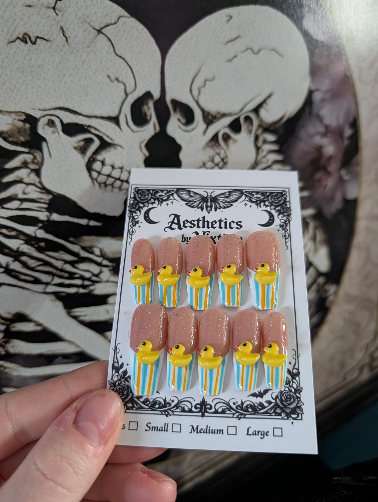 Rubber ducky handmade nails custom made