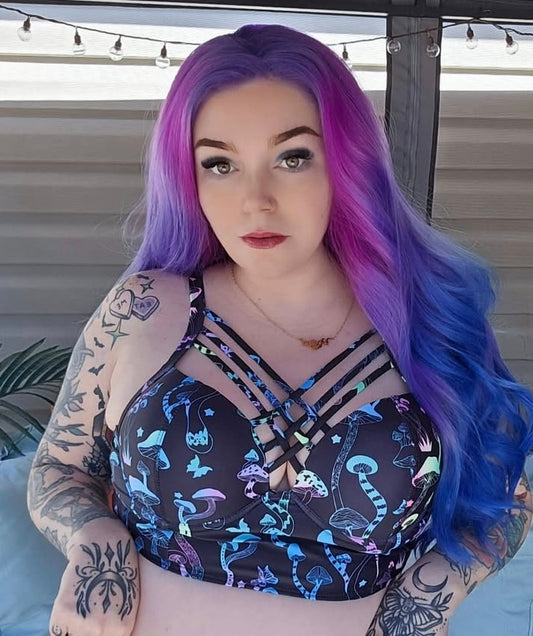 Stunning purple and blue wavy lace front wig