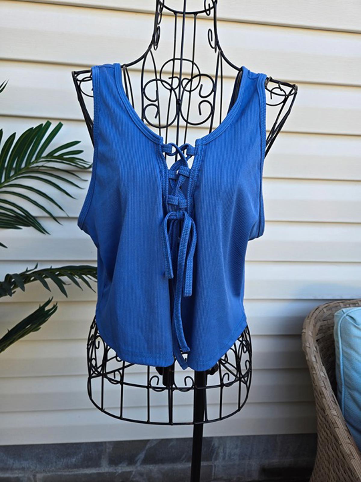 blue tank top plus size