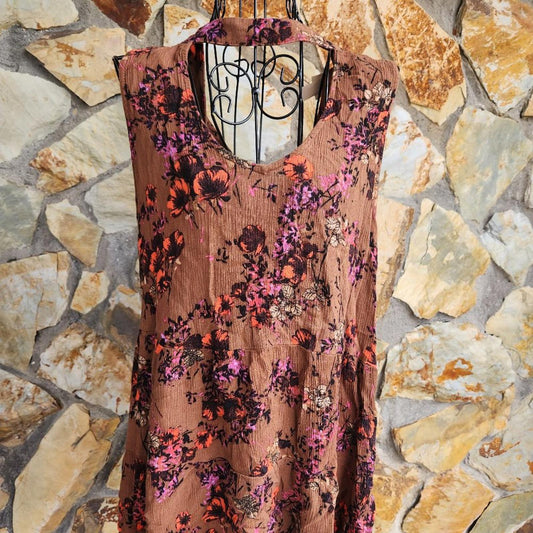Brown floral tunic Tank top Mossimo