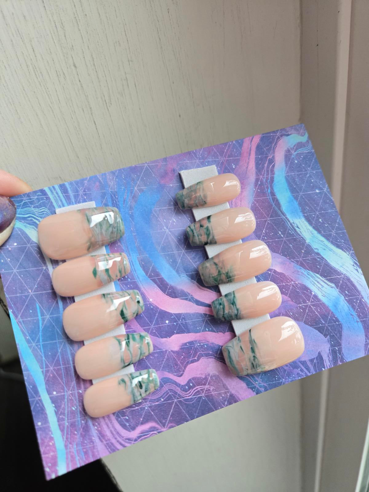 Camo french press on nails custom made