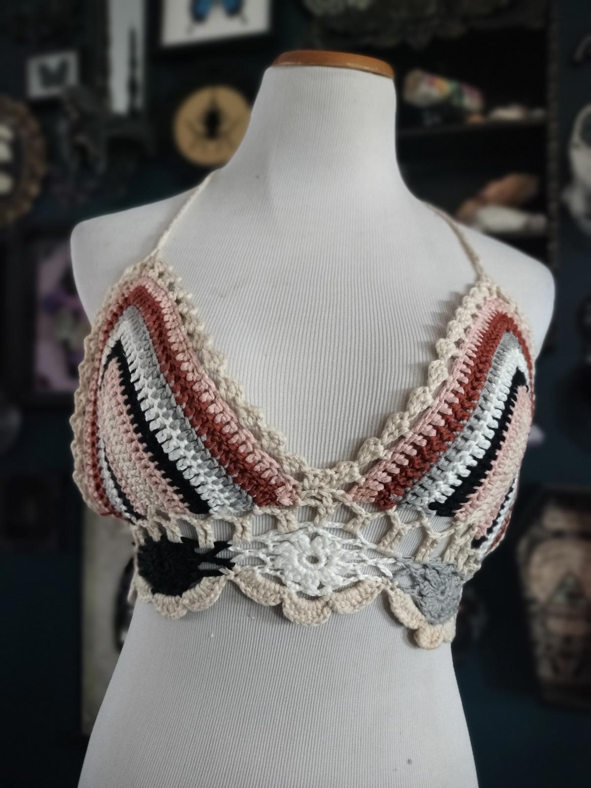 Earthy colors crochet bralette festival
