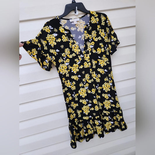 MICHAEL Michael Kors yellow black floral sundress