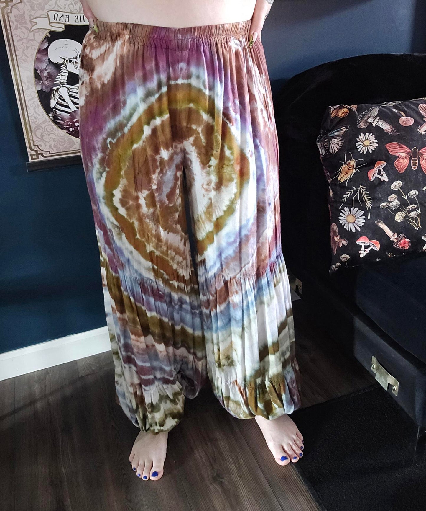 Custom tie dyed harem pants casual bohemian earthy