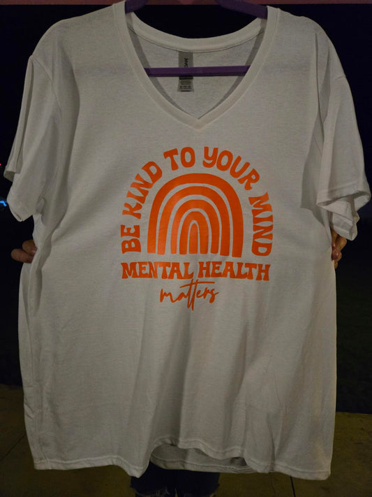 Be kind to your mind mental health t shirt 2xl
