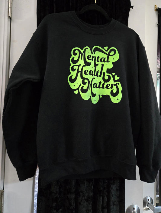 Mental Health Matters GLITTERY Graphic Sweatshirt