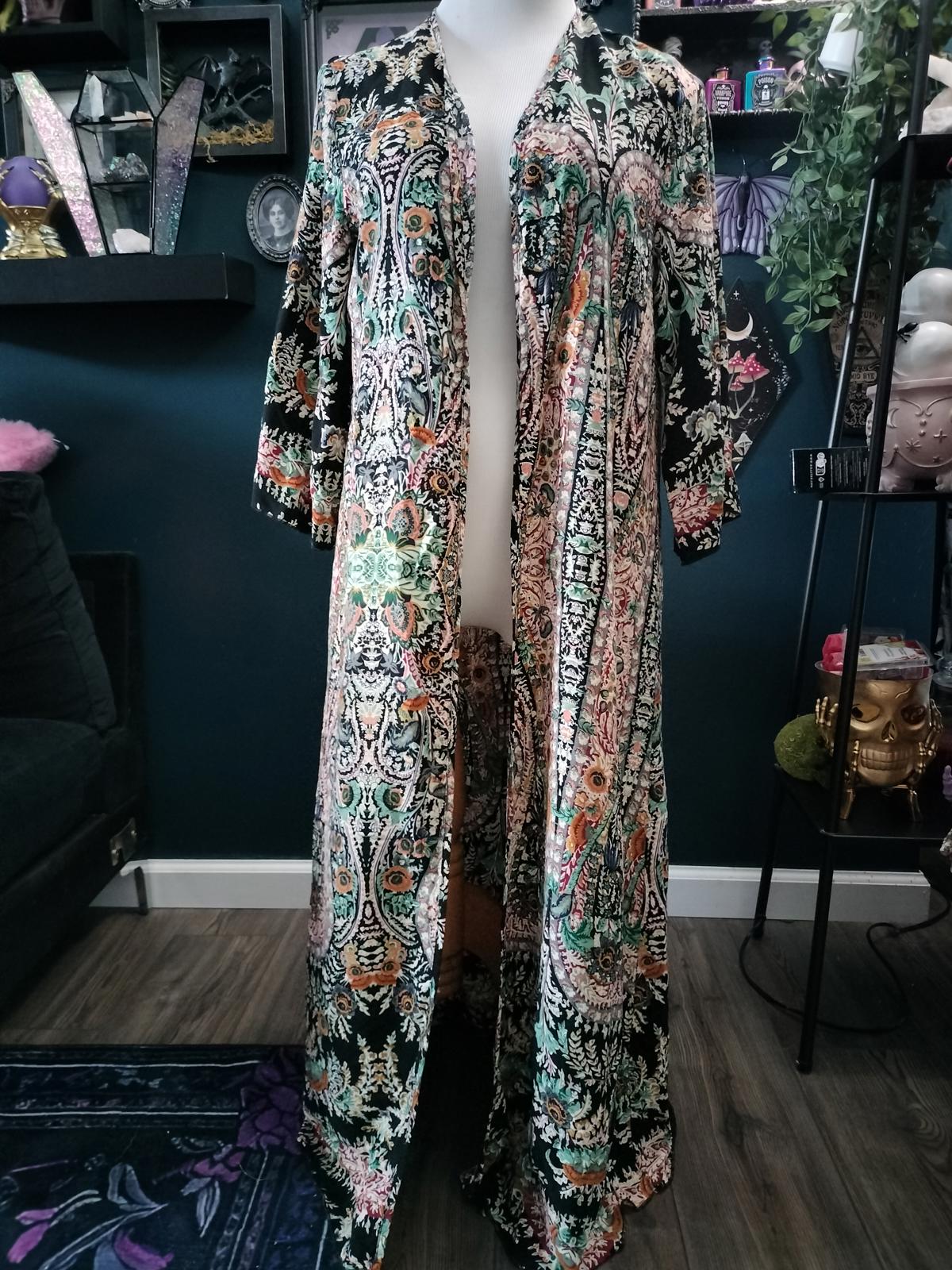 Boho beach swim cover up floral robe